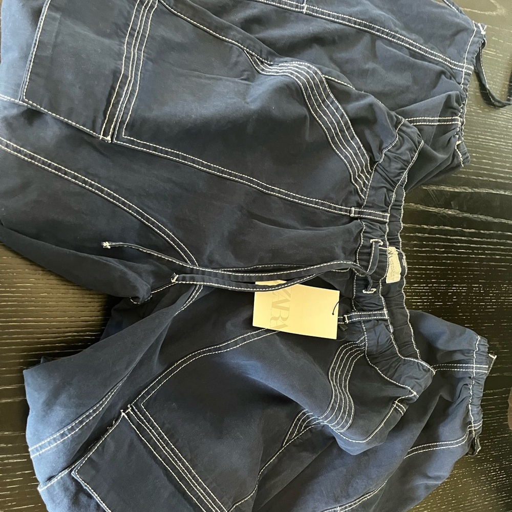 Zara cargo parachute pants
